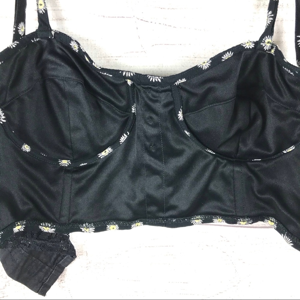 Forever 21 Sunflower Cami Strap Bralett Crop Top M - Picture 9 of 9